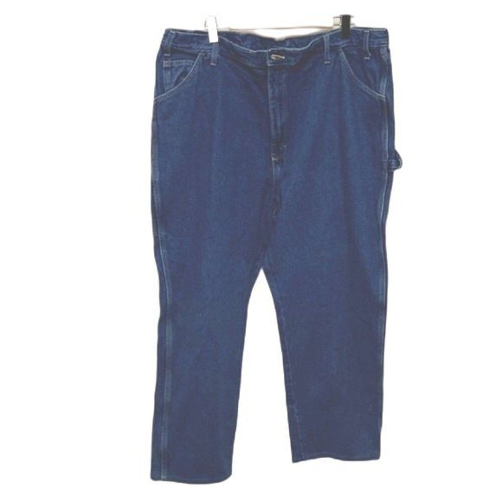 Dickies Men's Blue Denim Medium Wash Relaxed fit Carpenter Jeans Size 44 X 30 - Picture 2 of 8